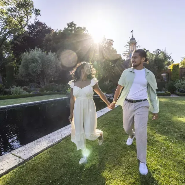 Visitors stroll the grounds of Filoli